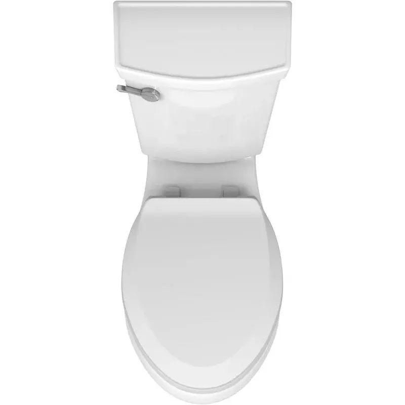 Standar Amerika h2h2optimum Toilet dua potong dengan dudukan Toilet dan cincin lilin, depan memanjang, tinggi standar, putih