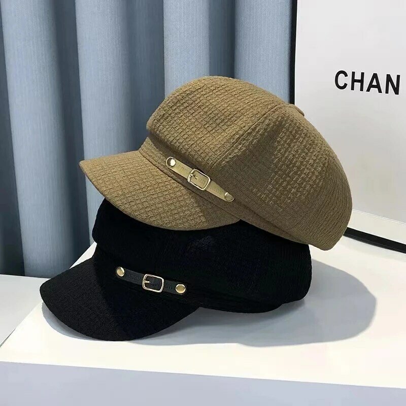 Britischer Stil Baskenmütze Hut weibliches koreanisches Netzwerk roter Mode maler Hut japanische Vintage Enten zunge Zeitungs junge Achteck Hut