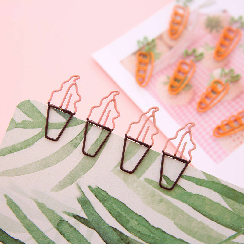 5pcs Creative Carrot  Metal Paper Clips Bookmark Decor Colorfur Book Note Binder Clip Marking Clip Stationery school office sup