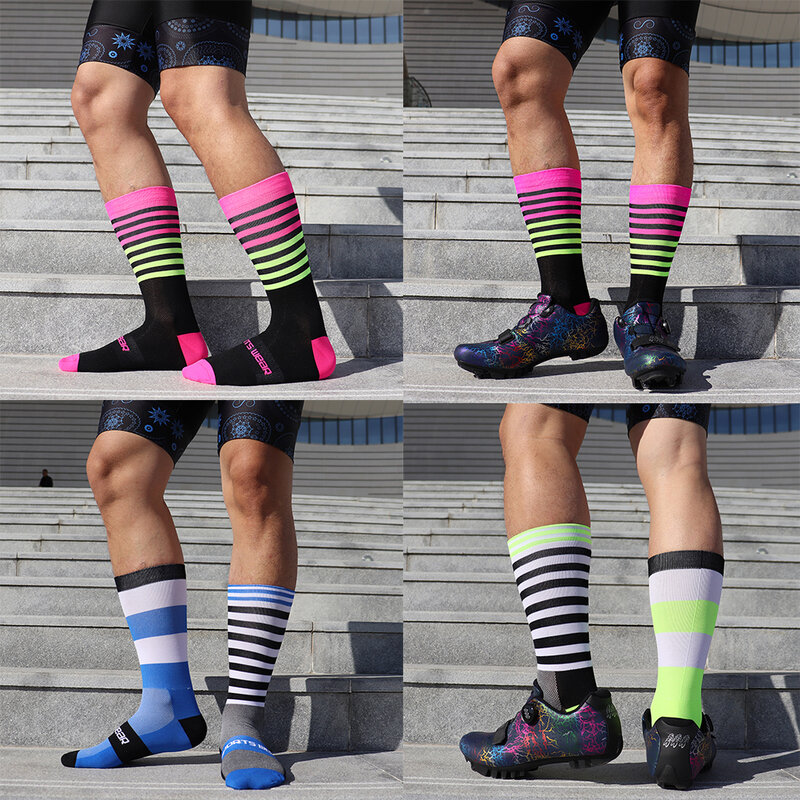 Профессиональные велосипедные носки TIMUBIKE, мужские и женские Компрессионные спортивные носки, удобные дышащие сетчатые дорожные походные носки для бега