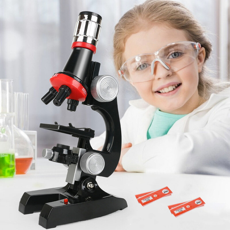Mikroskop untuk Anak-anak Mikroskop Portabel 60X-120X Pembesaran Mikroskop Hadiah untuk Anak-anak Siswa Pengamatan Mikrobiologi