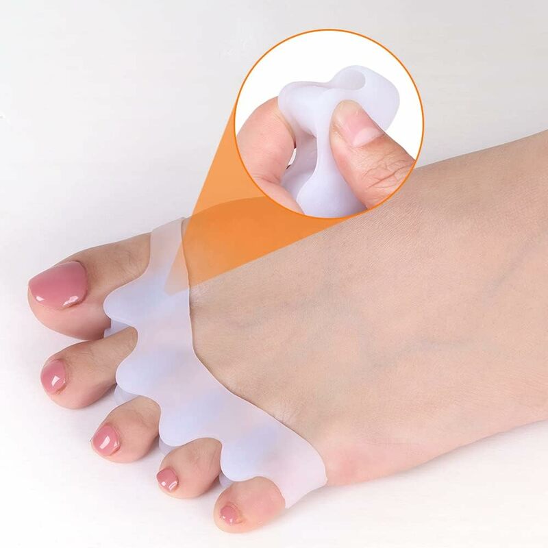 1 пара силиконовых разделителей для пальцев ног для правильного выравнивания пальцев ног, бурсита и молотка, Выпрямители для пальцев ног для бега и занятий йогой