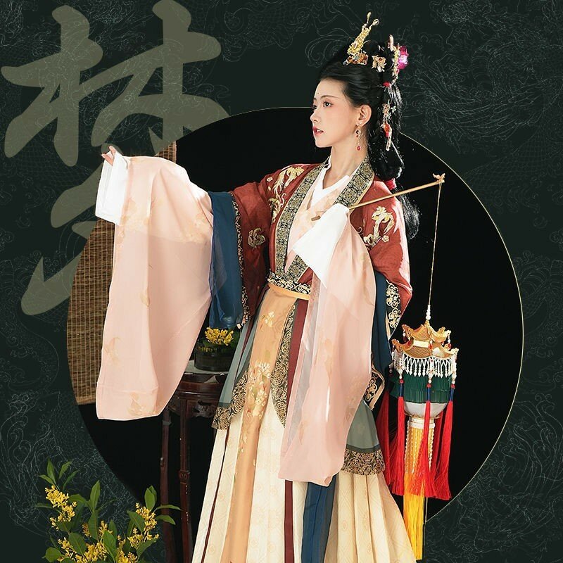 Vêtements chinois Han brodés pour femmes, robe de tempérament de taille Hanfu, mode nationale Wei