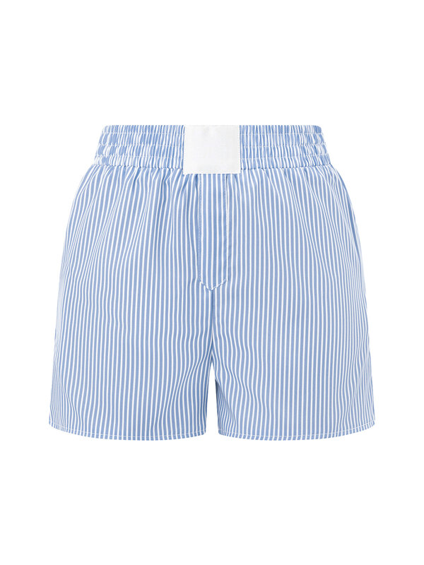 Women'S Fashionable Loose Shorts  Striped High Elastic Waist Shorts Summer Elastic Casual Shorts
