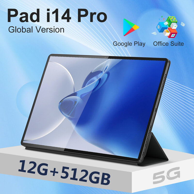 Tableta i14 Pro con Android 12,0, Tablet Global de 10,1 pulgadas, 12GB + 512GB, Tarjeta SIM Dual 4G o WIFI, Google Play, novedad