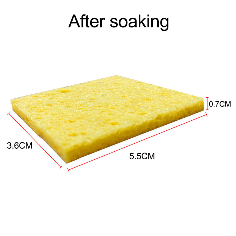 100Pcs Yellow Cleaning Sponge Cleaner for Enduring Electric Welding Soldering Iron Soldering Iron Cleaning Sponge Clean Pads