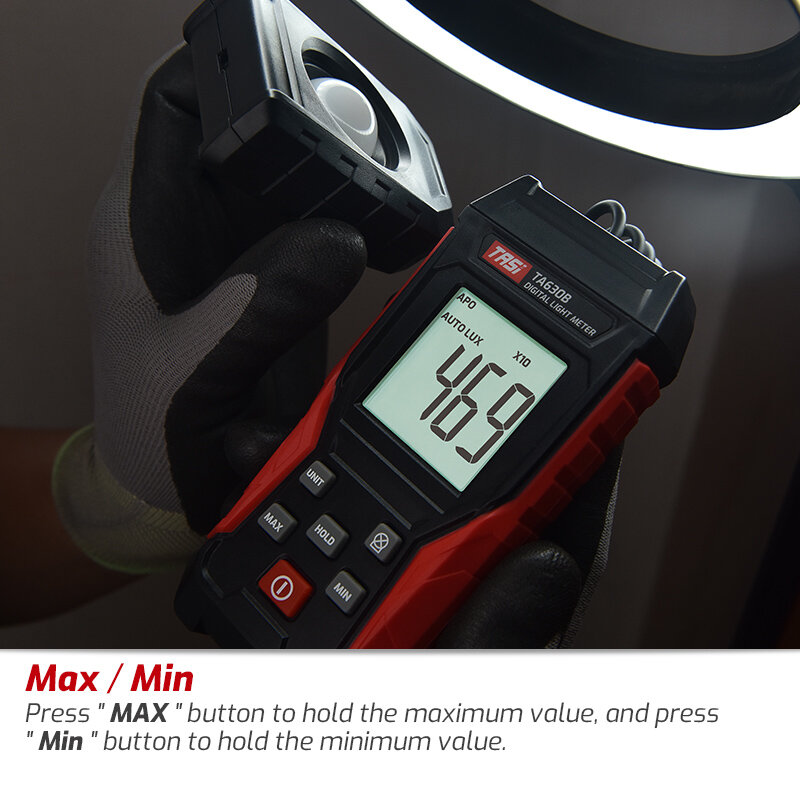 مقياس ضوئي احترافي من TASI TA630 لوكس مقياس إضاءة محمول باليد عالي الدقة مقياس إضاءة Luxmeter