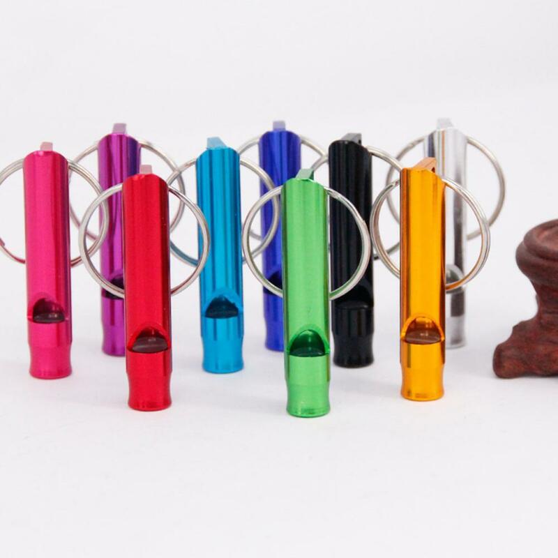 5Pcs/Set Outdoor Whistle High Pitch Alloy Whistle Pendant With Keychain Clear Sound Safety Whistle Sport Emergency Whistle