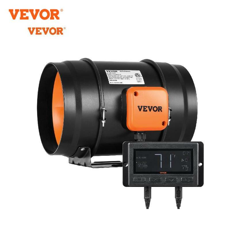 VEVOR встроенный воздуховод вентилятор с контроллером температуры и влажности EC-двигатель вентиляция вытяжной вентилятор для дома ванной комнаты