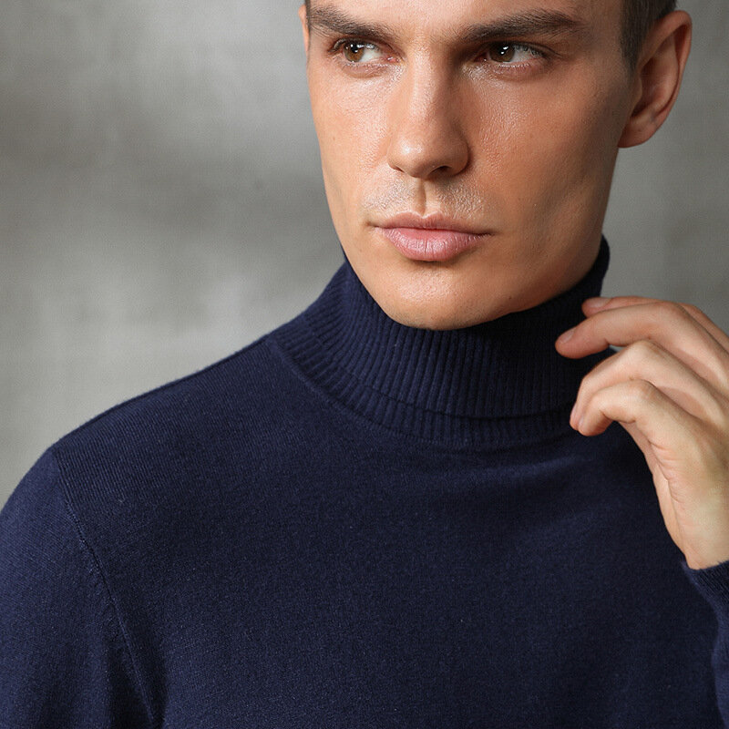 MRMT-suéter de cuello alto para hombre, jersey de Cachemira de manga larga, tejido delgado, ropa gruesa, 2024