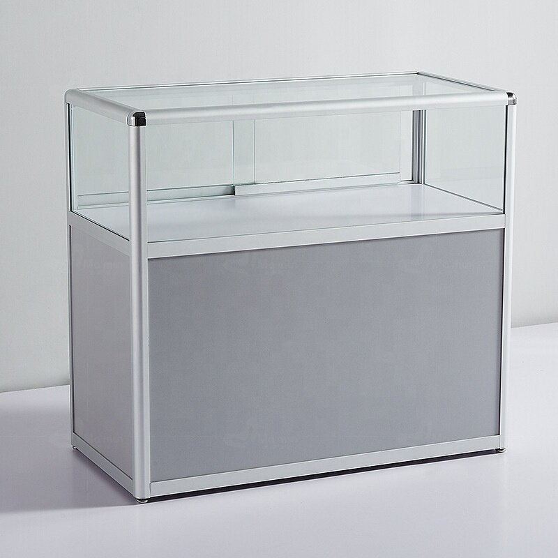 custom，Cheap Price  Glass Display Cabinet Aluminum Display Showcase for Retail Shop Lockable Display Counter