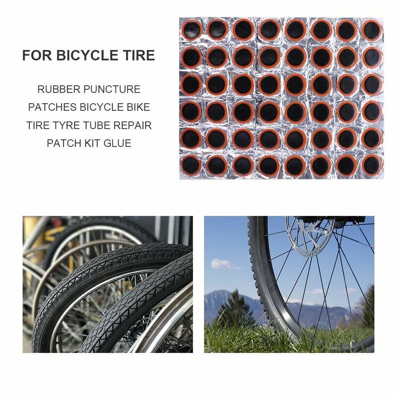 Parche de goma para neumático de bicicleta de montaña, tubo interior cuadrado/redondo, herramientas de reparación de ciclismo