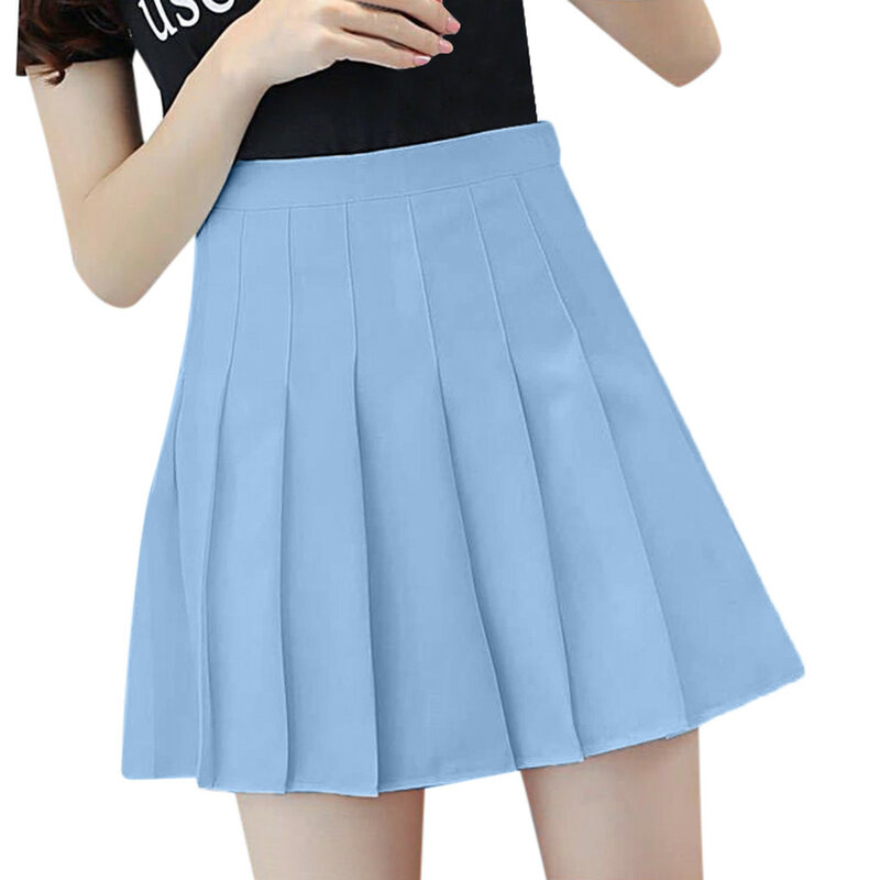 Sexy Frauen Falten röcke hohe Taille Sommer Vintage Miniröcke koreanische Tennis studentin weiß gestaltete Tanzrock eine Linie Faldas