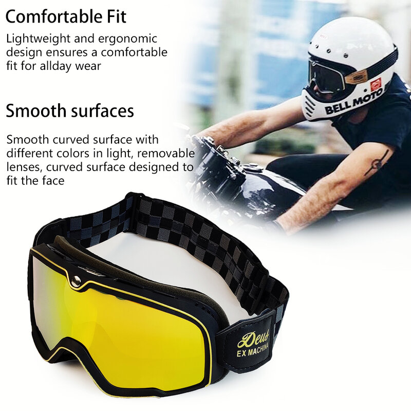 Occhiali da Moto retrò occhiali Cafe Racing Vintage Chopper Moto Classic ATV occhiali universali accessori per casco