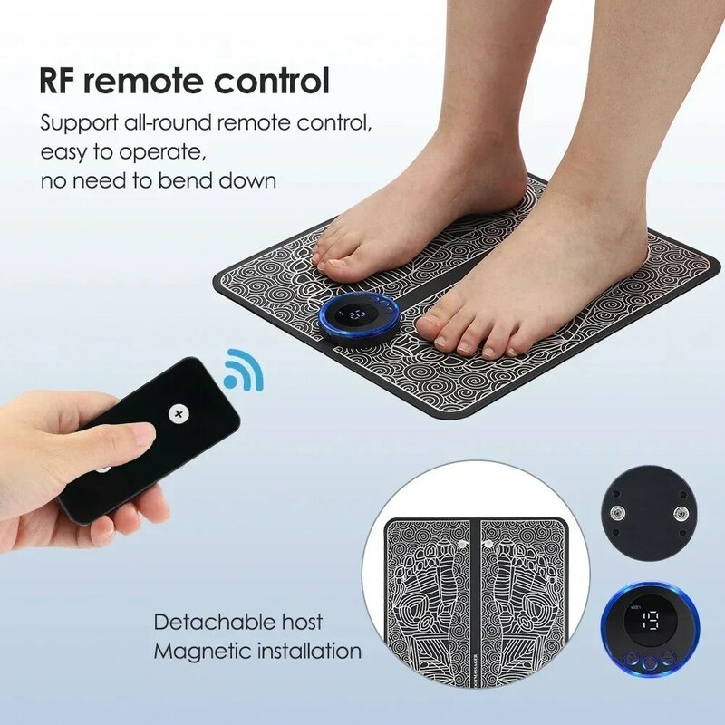 Home Electric Foot Massager for Pain Relief Blood Circulation EMS Acupoints Stimulation Foot Massage Mat Foot Muscle Relaxation