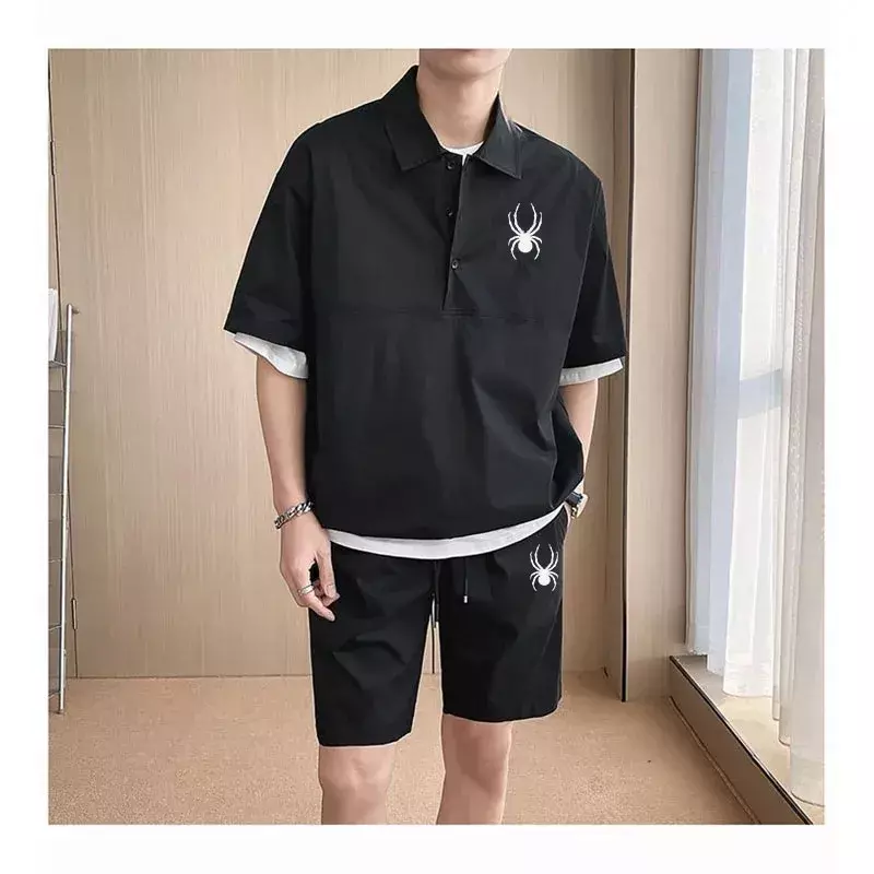 T-shirt de golf à manches courtes pour hommes, ensemble de jogging sportif, haut décontracté, à la mode, 2 pièces, objectifs, été, haute qualité