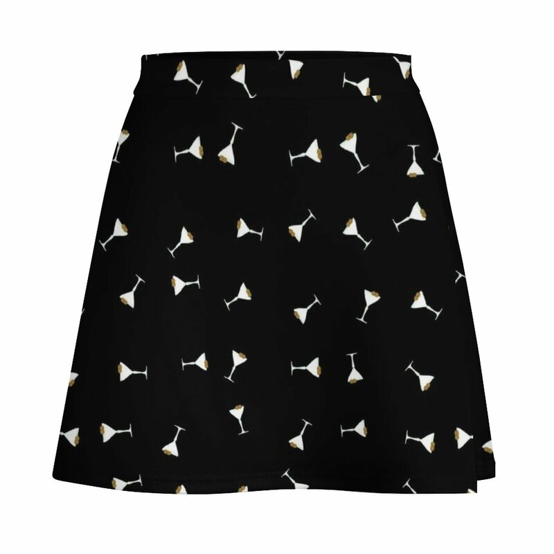 Martinis on Black Mini Skirt cute skirt skirts women's summer clothing 2023