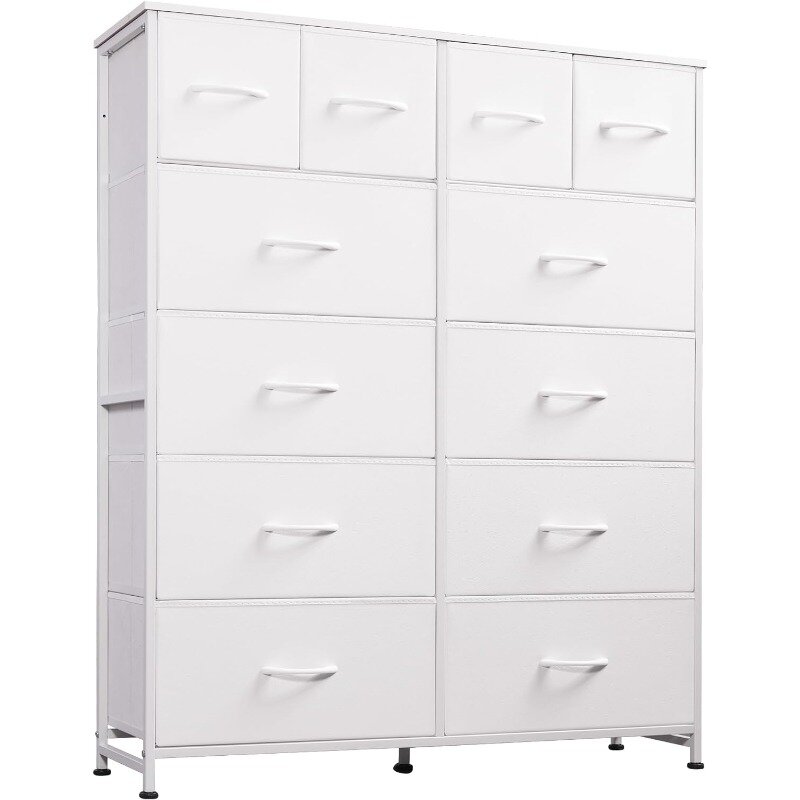 Tall Dresser for Bedroom with 12 Drawers, Dressers & Chests of Drawers, Fabric Dresser for Bedroom, Closet, Fabric Storage