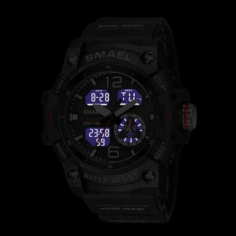 Smael Sport Dual Display Uhr für Männer führte digitale Quarz wasserdichte Uhren Herren Stoppuhren Studenten uhr Jugend Armbanduhren
