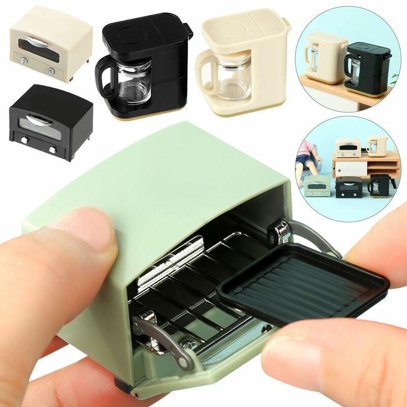 1:12 Dollhouse Miniature Coffeemaker Kitchen Bread Machine Juicer Coffee Pot Christmas Coffee Cup Drink Kitchen Electrical Model