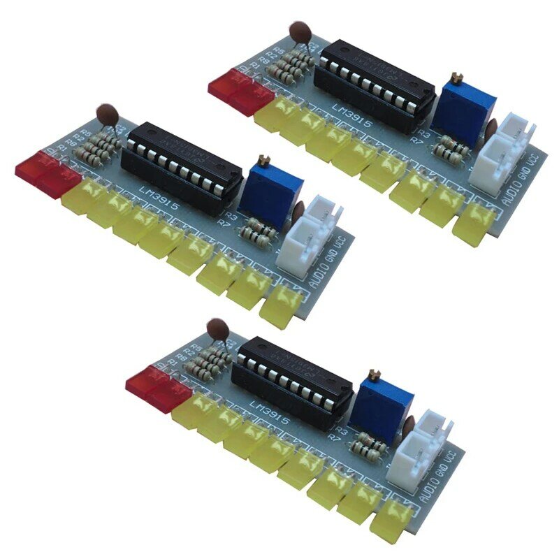 3X LM3915 오디오 레벨 표시기 DIY 키트 10 LED 사운드 오디오 스펙트럼 분석기 레벨 표시기 키트 electronics Soldering