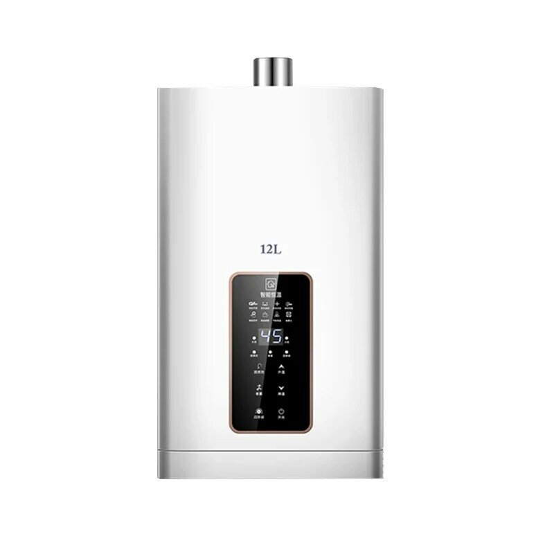 เครื่องทำน้ำอุ่นก๊าซ12L ในครัวเรือนอุณหภูมิคงที่ก๊าซธรรมชาติเหลวที่แข็งแกร่งไอเสียที่สมดุลไม่มีน้ำเย็น