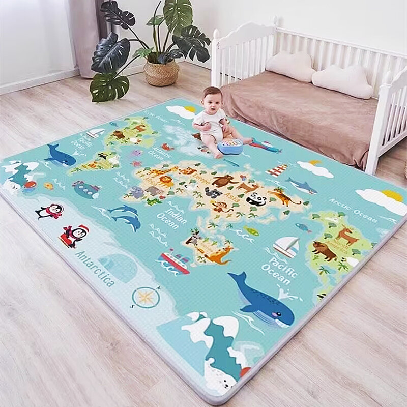 Xpe-alfombra plegable de juegos de dibujos animados para bebé, estera de Puzzle para niños, alfombrilla de escalada, alfombras para juegos de bebé, juguetes para niños de 2024x200 cm, 180