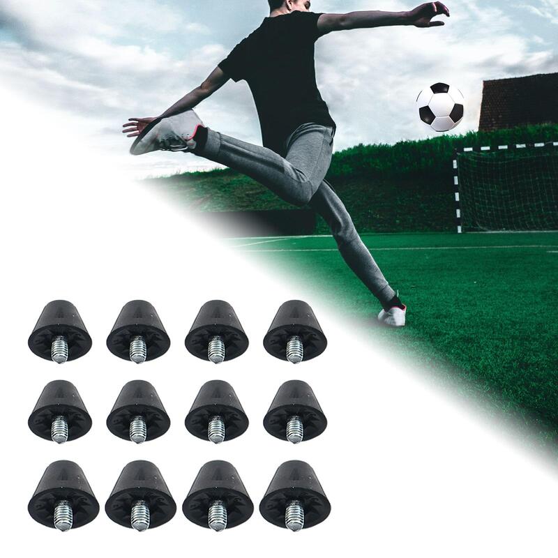 Tacos para botas de fútbol, tornillos de rosca portátiles de 5mm, tacos antideslizantes para entrenamiento, competición deportiva en interiores y exteriores, 12 unidades