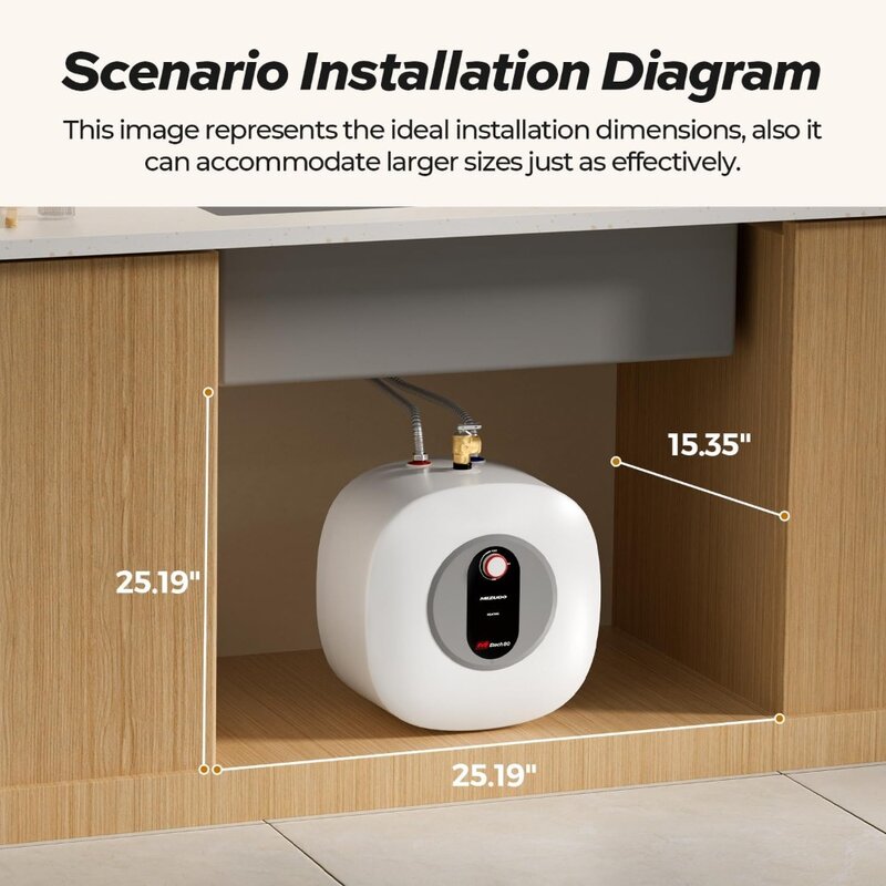 Электрический мини-бак водонагреватель-8,0 галлонов для использования в точке нагрева воды 120 В 1440 Вт, под раковину, на стену или в пол