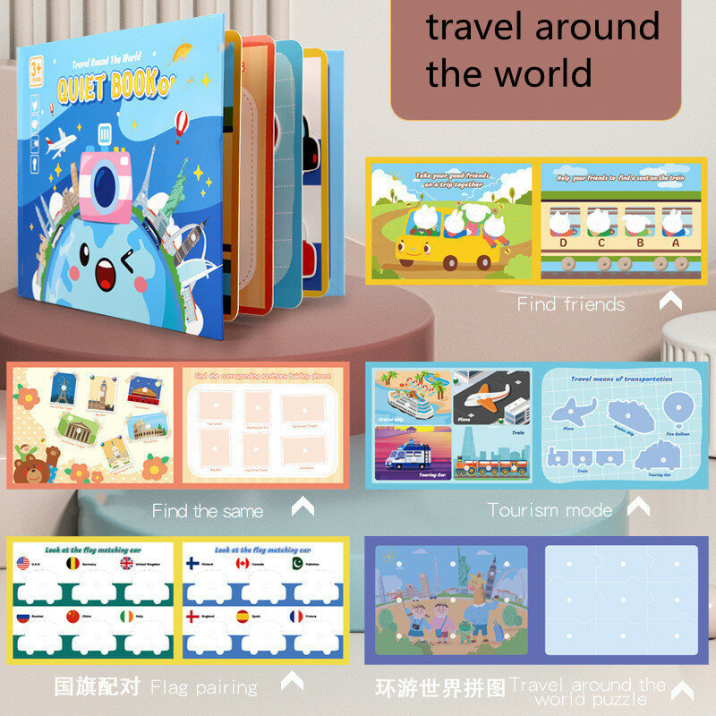 Livro ocupado montessori brinquedos do bebê ciência educacional livro silencioso ocupado placa de aprendizagem brinquedos para crianças presentes de natal
