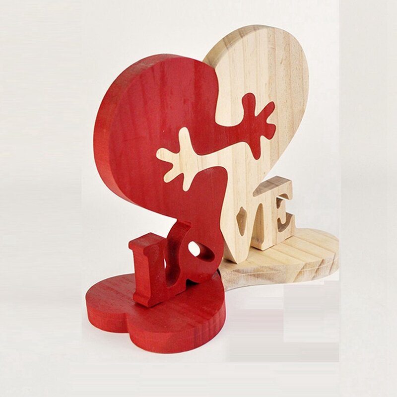 "Love" Wooden Puzzle Block Decorative Ornament Sculpture
