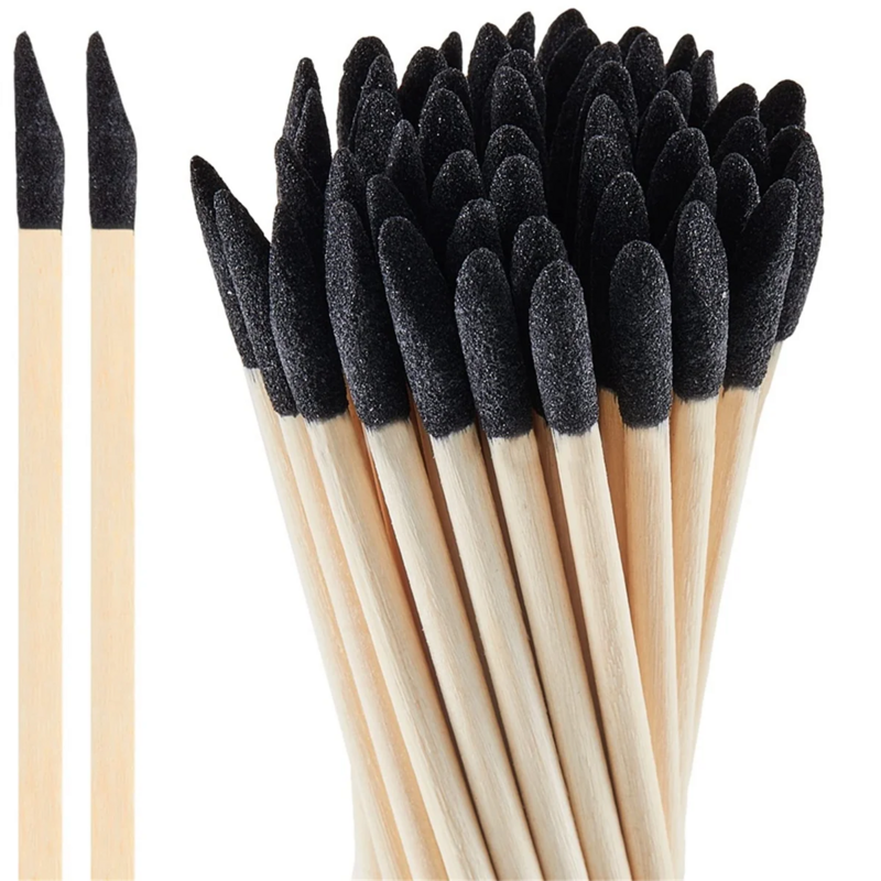 Lixar varas para modelos de plástico, Fino Detalhando Matchsticks, Madeira Hobby Twigs, 280 Grit, 50 Pack