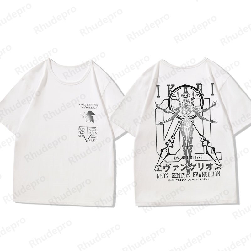 2024 New Century Evangelion Co-Signiert Overs ize Kurzarm T-Shirt männlich Eva erste mobile diffuse Kleidung Trend übergroß