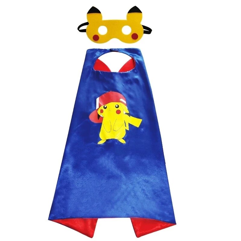 Anime Pokemon Pikachu Pokémon Capes Halloween Costumes Children Party Favors Superhero Cosplay Kids Costume Mask