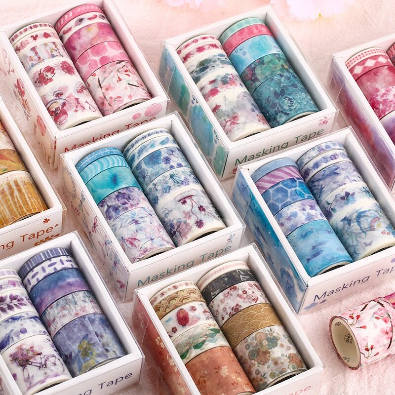 Customized productCartoon mini decoration paper washi tapes set/ planner masking tapes roll scrapbooking school stationery s
