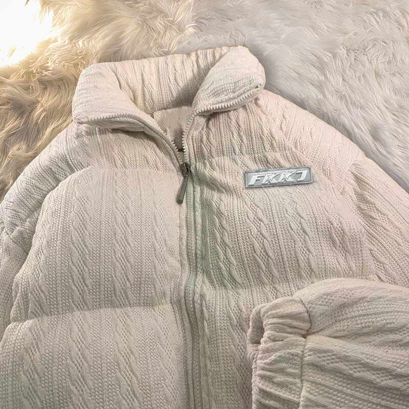 Зимняя мужская флисовая утепленная теплая парка модная однотонная свободная спортивная куртка с воротником-стойкой повседневный уличный Топ для пар
