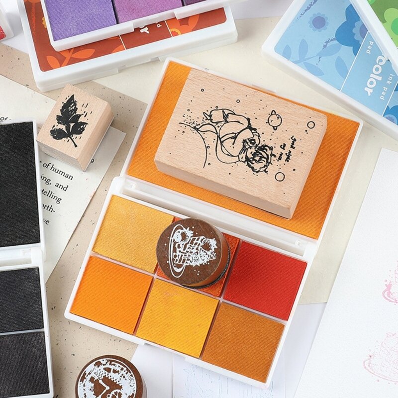 Craft Inkt Pads Vinger Inkt Pads Stempels Partner Inkt Pads Wasbaar voor Rubber Stempel Jongen Meisje Volwassen Papier Stof