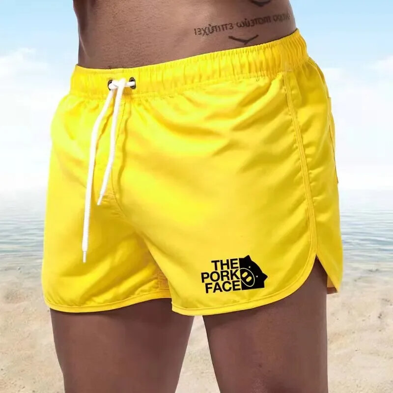 Pantalones cortos de playa para hombre, traje de baño Sexy para hombre, pantalones cortos para correr, pantalones cortos de Surf, pantalones cortos deportivos para hombre