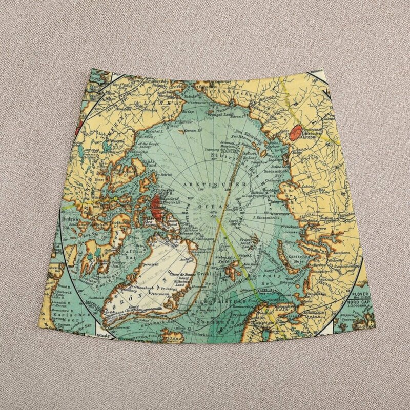 북극해 지도 1906 여성용 미니 스커트, 2023 교복, 여름 의류