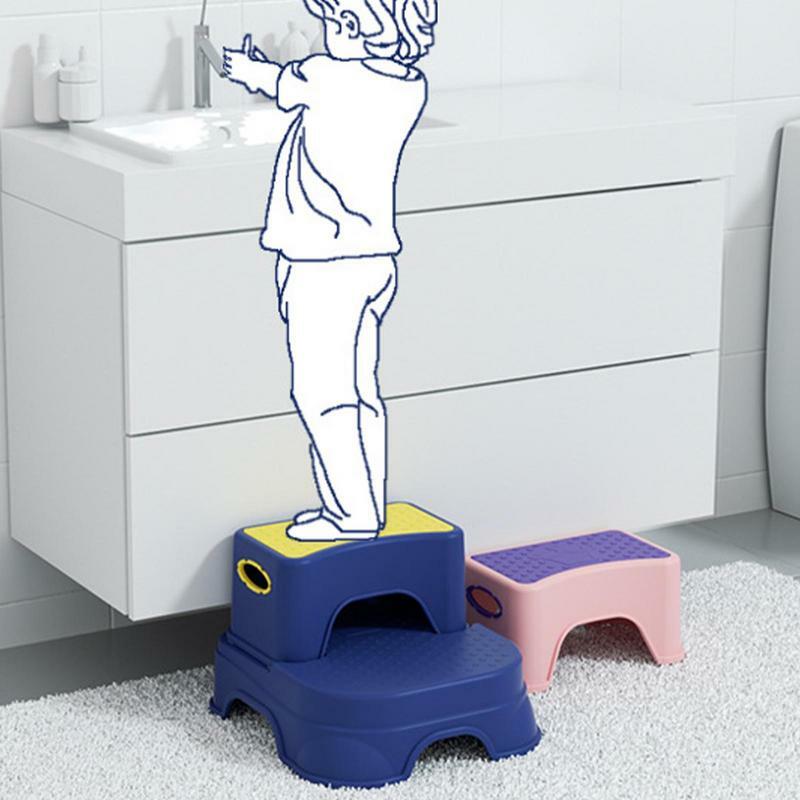 Стул ступенчатый детский, нескользящий табурет для обучения туалета, Двухуровневый, 2 в 1, со съемной педалью, лестница