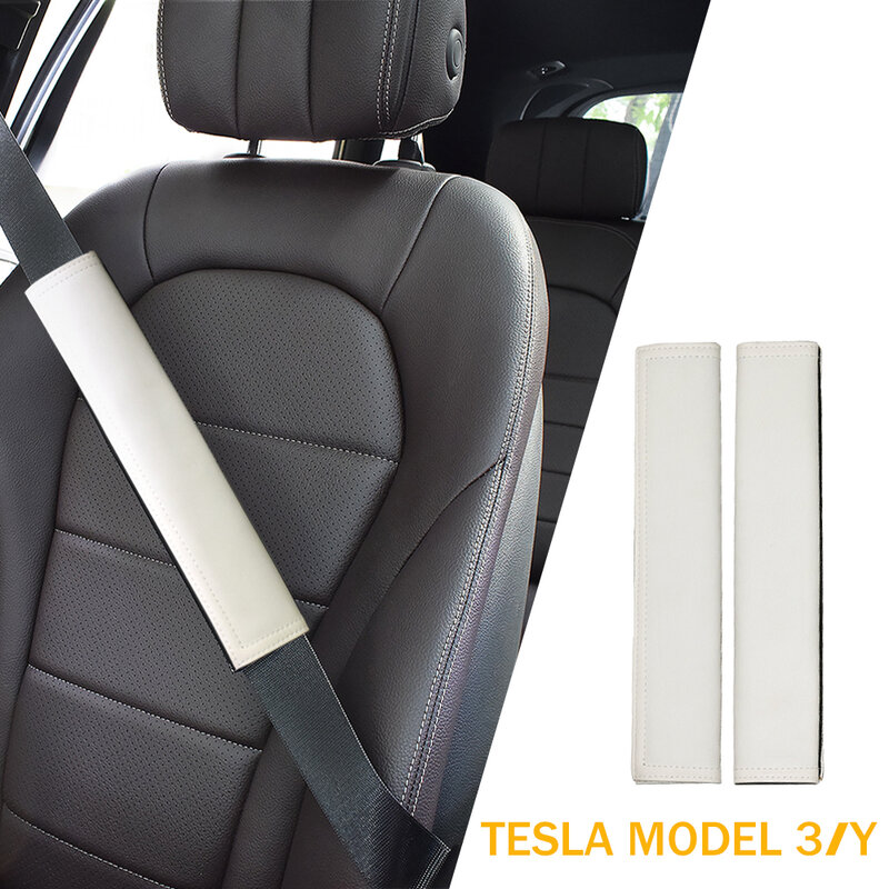 Sabuk Pengaman Mobil Tesla Penutup Tempat Duduk Pelindung Bahu untuk Model Tesla 3 Model Y 2023 2022 2021 2020 Aksesori Interior