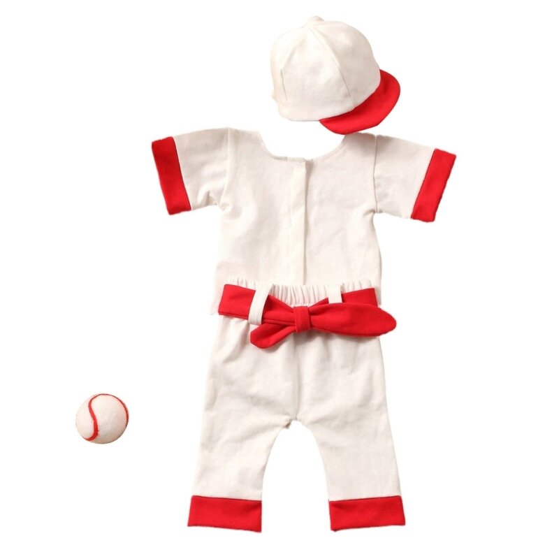 Alat Peraga Fotografi Bayi Seragam Bisbol & Topi Pakaian Foto Pesta Baby Shower