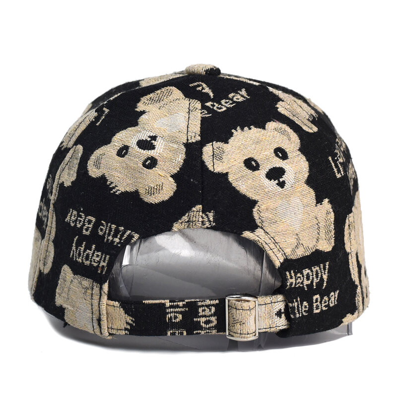 Gorra de béisbol con estampado de oso para hombre y mujer, gorro Unisex de algodón con estampado de perro, Snapback, Hip Hop, Vintage