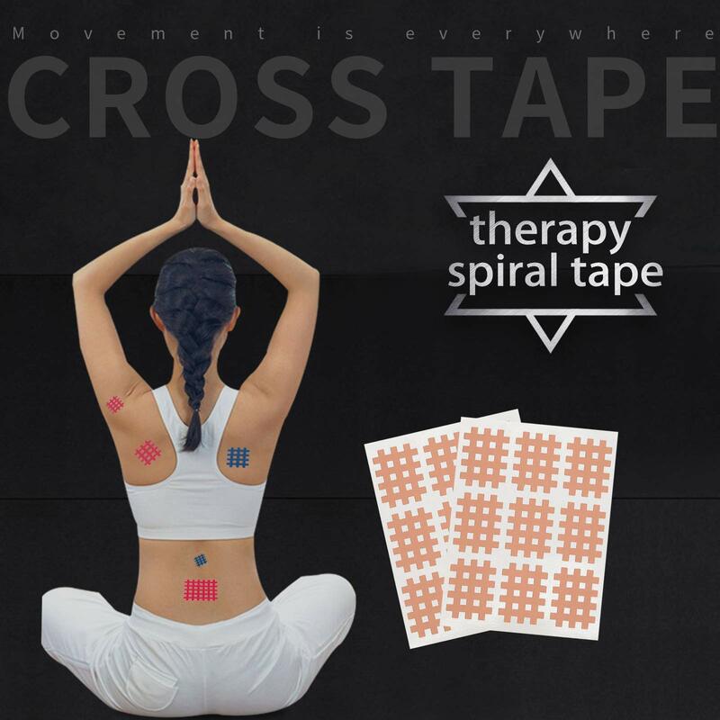 Kindmax-Cinta de kinesiología cruzada en espiral, cinta de fisioterapia para alivio del dolor, paquete de 10 hojas