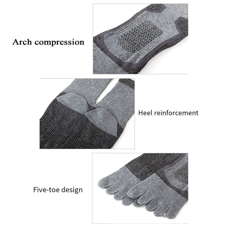 Calcetines deportivos de cinco dedos para hombre, medias de algodón cálidas, elásticas y transpirables, para invierno, 2023