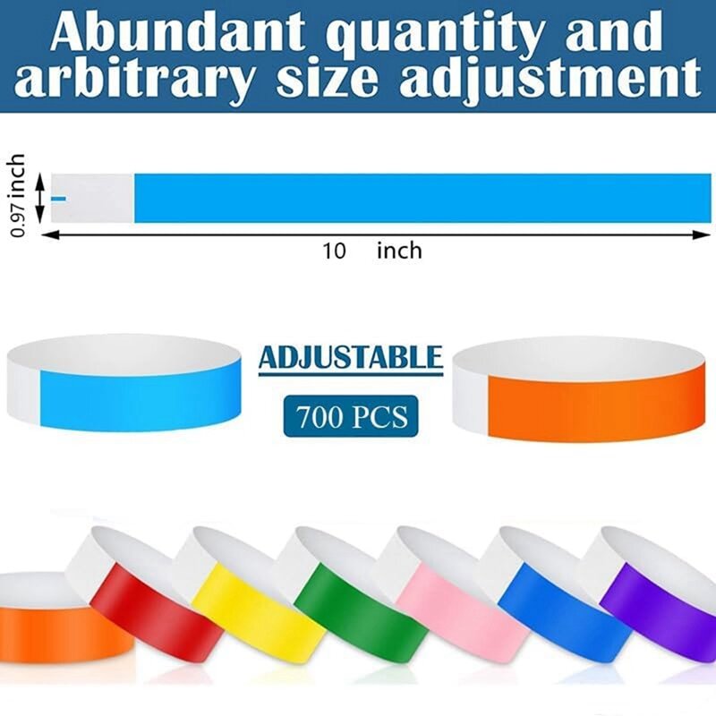 Arm Hand Bands - 700 PCS Neon Wrist Bands Waterproof  For Events Lightweight Wristbands
