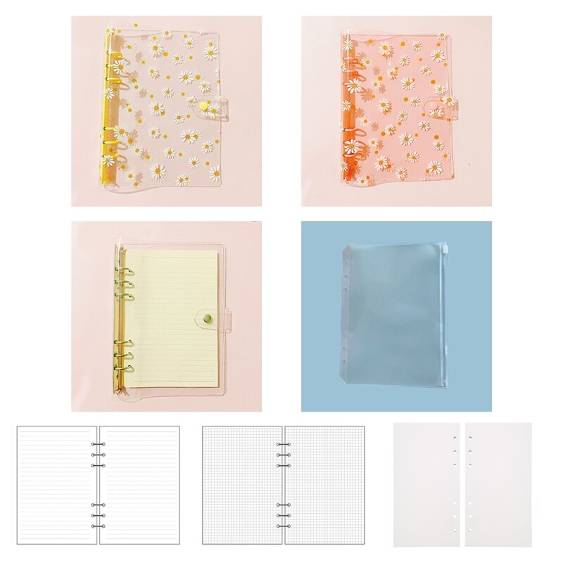 A 5 Loose-leaf Binder Cover 10 Pcs/Pack A 5 Clear Zipper Pocket 45 Sheets/Pack A 5 Loose-leaf Refill Paper 3 Optionals