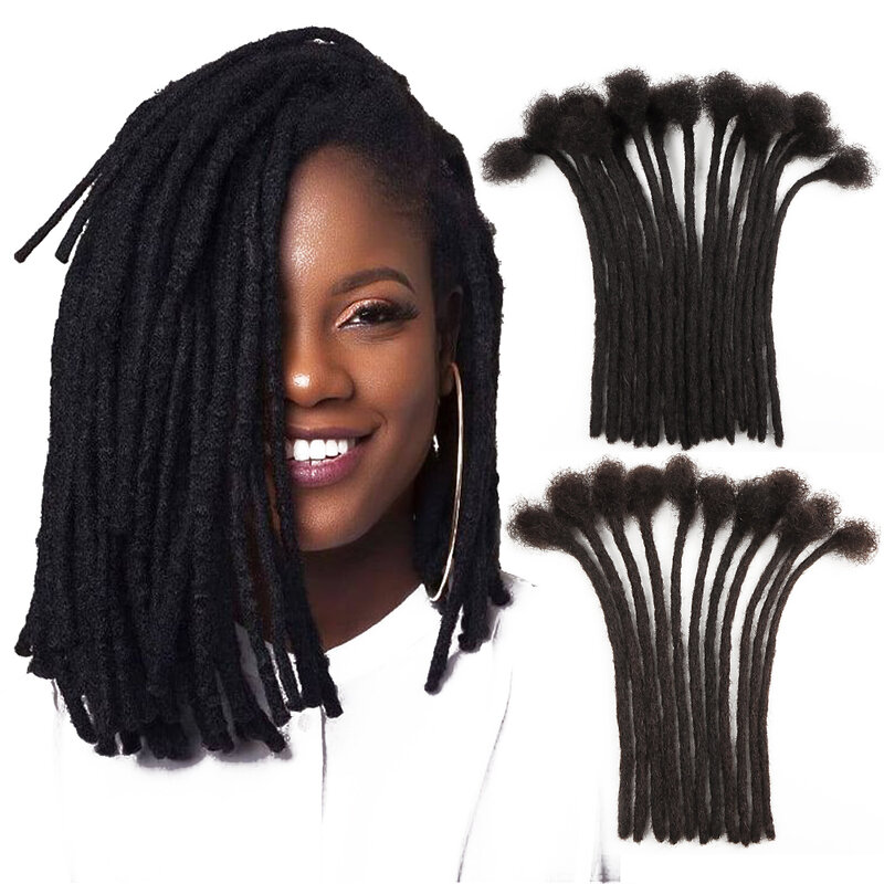 Orientfashion dreadlocks feitos à mão extensões de cabelo humano remy macio preto reggae peruca crochê trança afro kinky para preto
