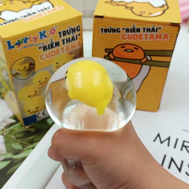 Sanrio Gudetama Cute Cartoon Egg antistress Squeeze Toy Doll trasparente Vent Ball periferiche Anime Child Festival Gift
