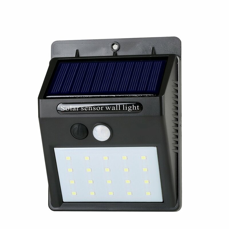 Lampu LED Sensor gerak PIR, lampu dinding luar ruangan, lampu jalan tenaga surya tahan air sinar matahari, lampu dekorasi taman 20 LED